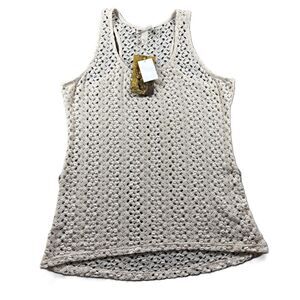 Pretty Rebellious NEW Crochet Tunic Tank Top Boho Festival Ivory Size XL G340